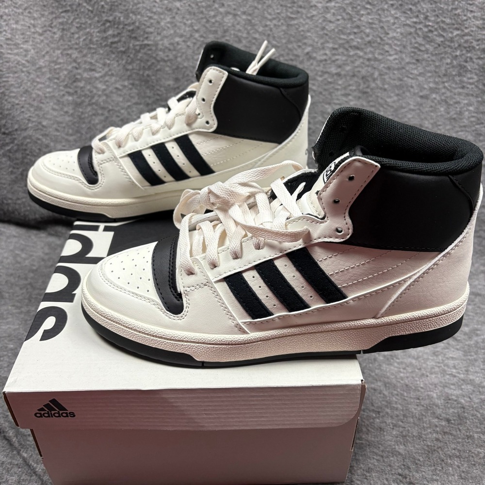 Adidas Break Start Mid Top Women 7.5 Basketball Sneakers White Black Court New - Picture 15 of 16
